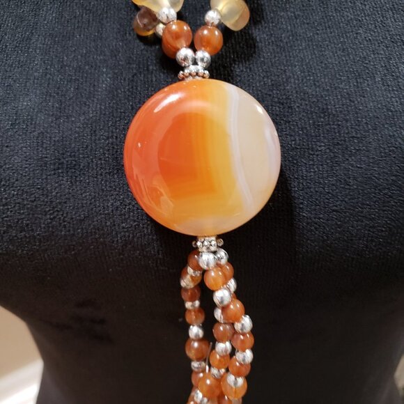 Women's Fashion Chunky Charm Beaded Big Pendant Choker Necklace w/ Lobster Clasp - Picture 3 of 7